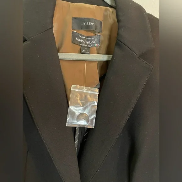 J.CREW Patch Pocket Blazer fabric from Italy Mario Belucci, Black Size 2 NWT - Picture 2 of 10